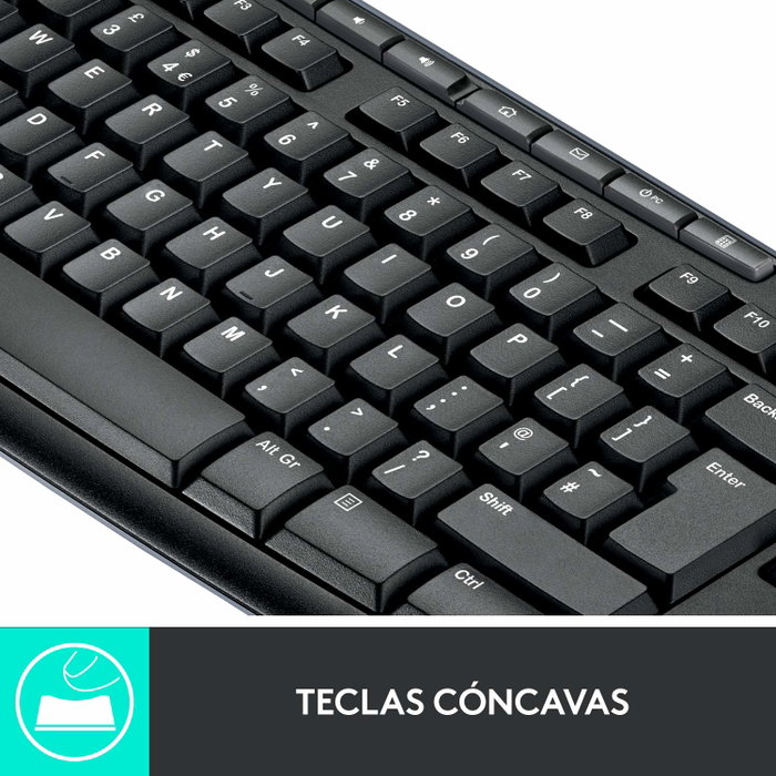 Logitech MK270 Combo de Teclado y Ratón Inalámbrico Negro, Español Logitech MK270 Combo de Teclado y Ratón Inalámbrico Negro, Español